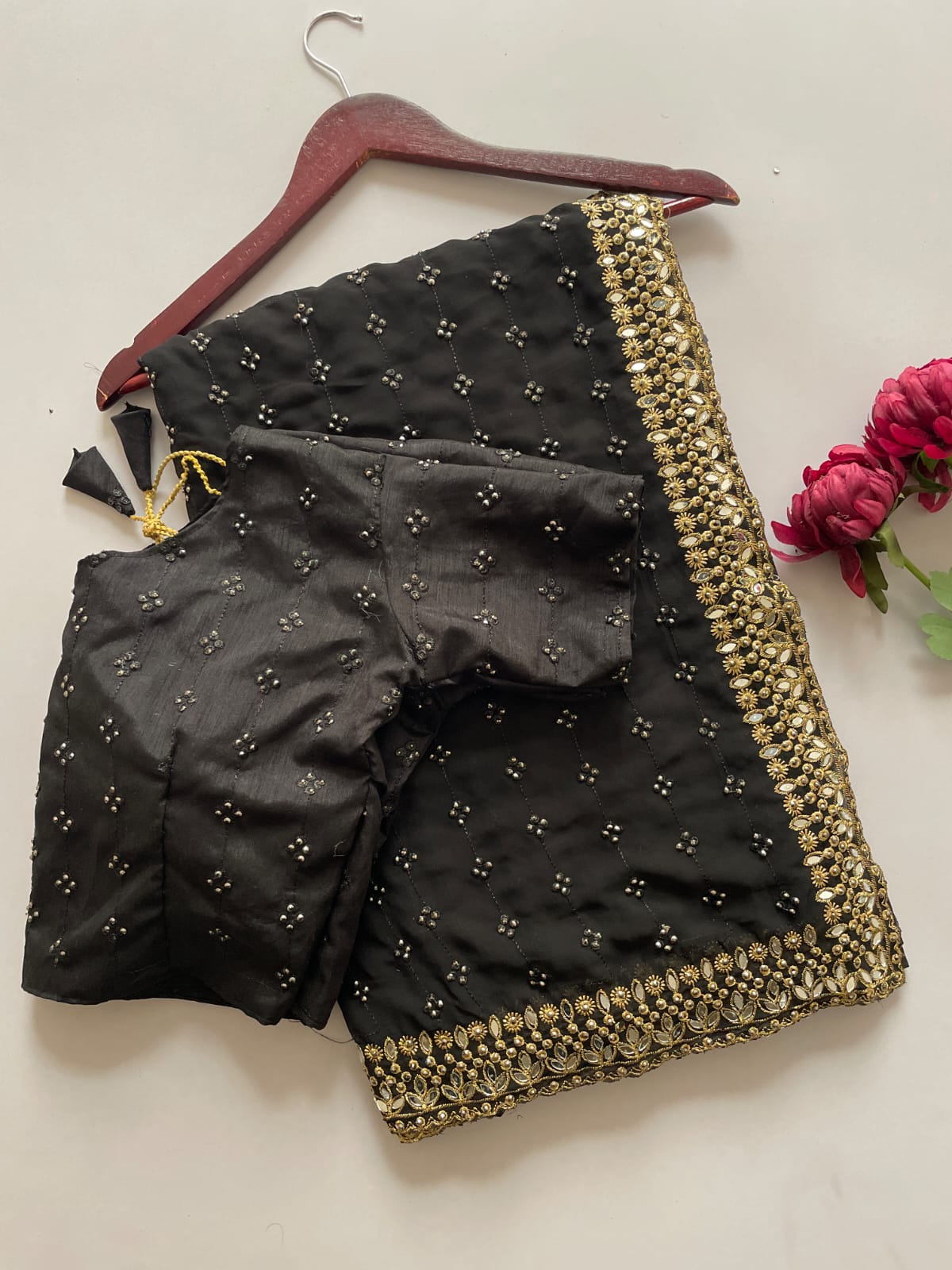 Designer Embellished Saree with Matching Blouse