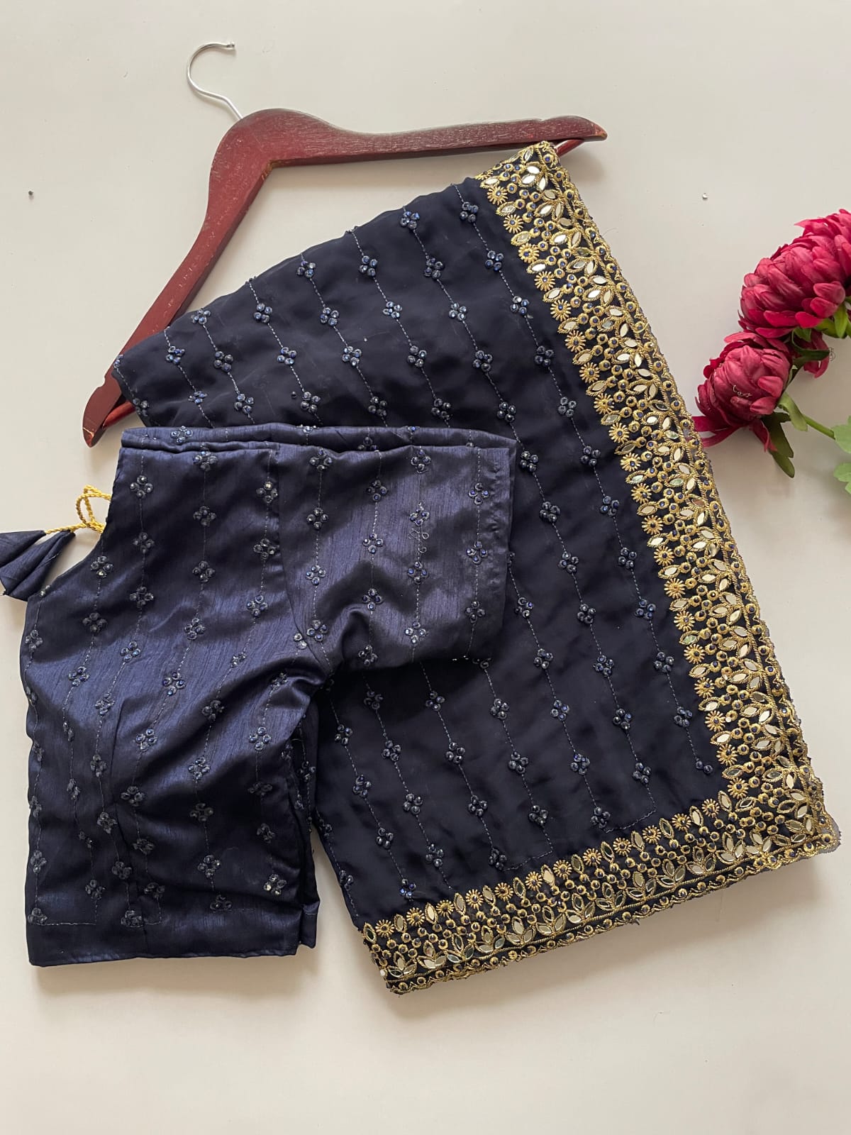 Designer Embellished Saree with Matching Blouse