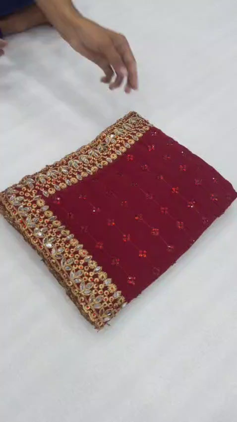 Designer Embellished Saree with Matching Blouse