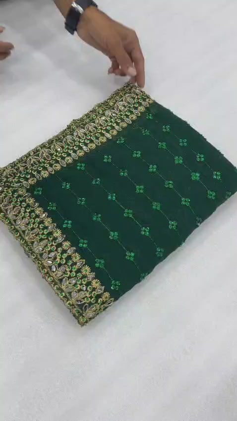 Designer Embellished Saree with Matching Blouse