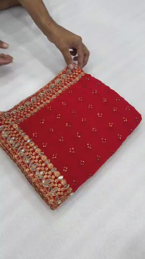 Designer Embellished Saree with Matching Blouse